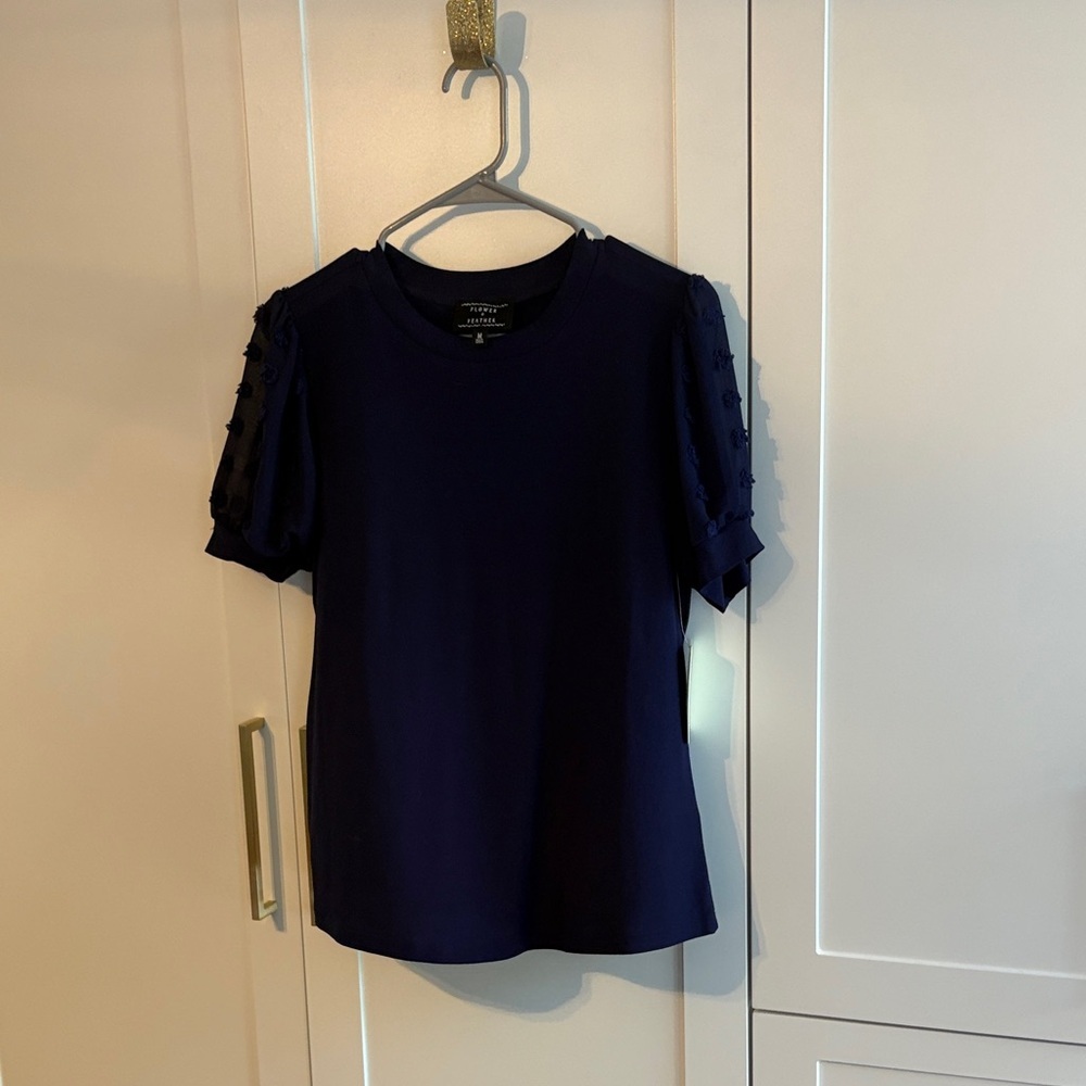 NWT Flower and Feather top